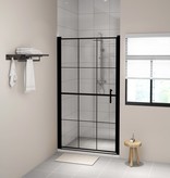 VidaXL Douchedeur 100x178 cm gehard glas zwart