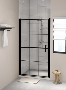 VidaXL Douchedeur 100x178 cm gehard glas zwart