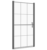 VidaXL Douchedeur 100x178 cm gehard glas zwart