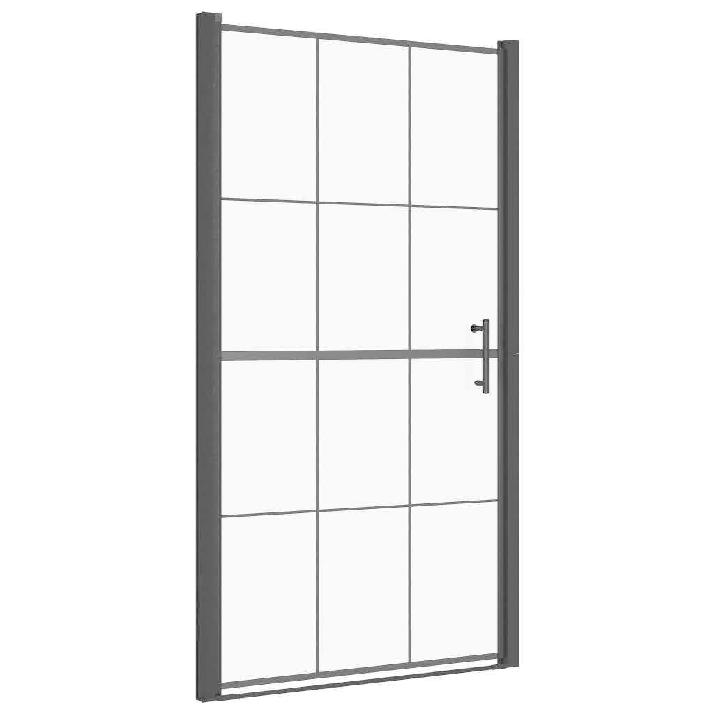 VidaXL Douchedeur 100x178 cm gehard glas zwart