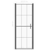VidaXL Douchedeur 91x195 cm gehard glas zwart