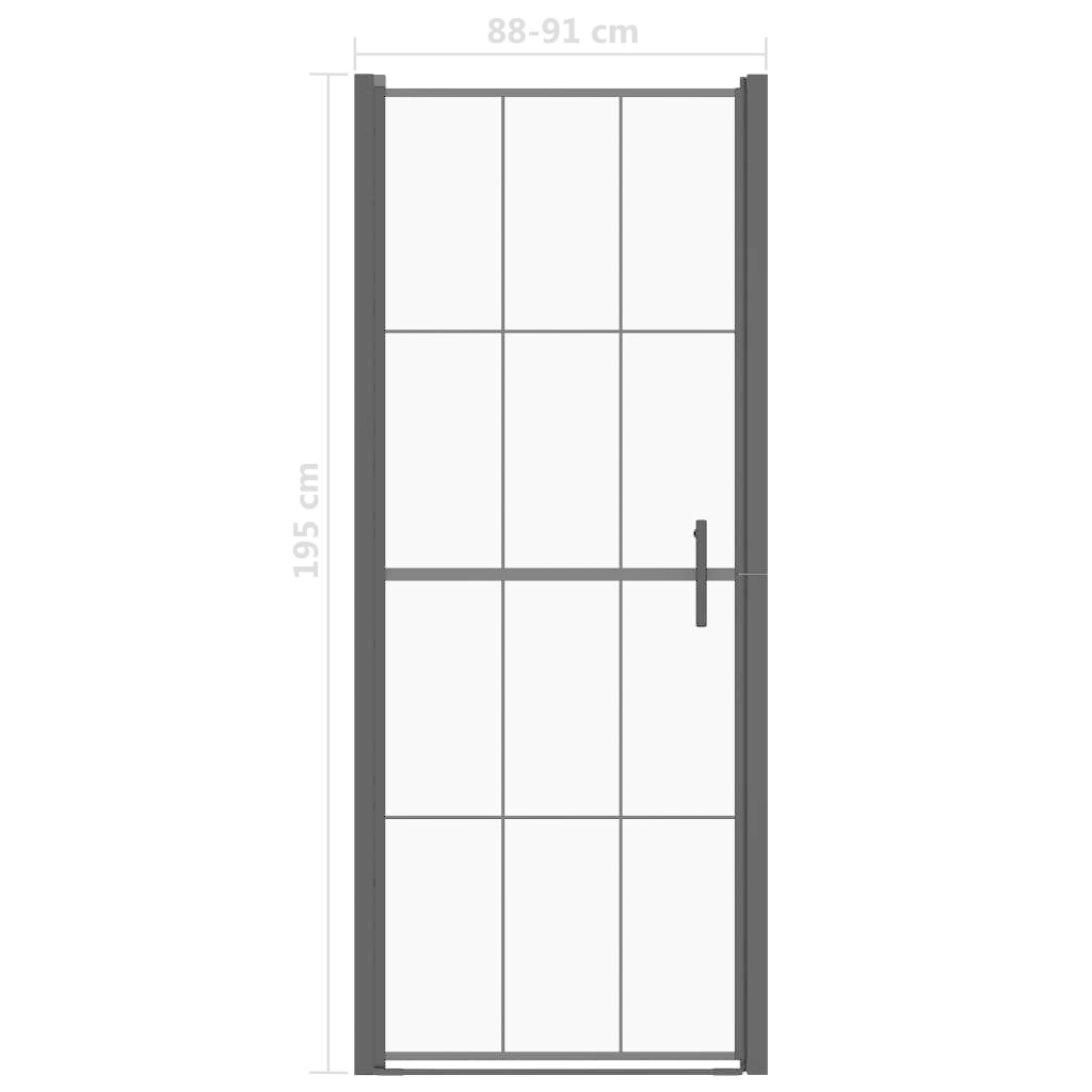 VidaXL Douchedeur 91x195 cm gehard glas zwart