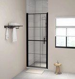 VidaXL Douchedeur 81x195 cm gehard glas zwart