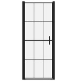 VidaXL Douchedeur 81x195 cm gehard glas zwart