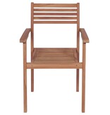 VidaXL Tuinstoelen 2 st met rode kussens massief teakhout