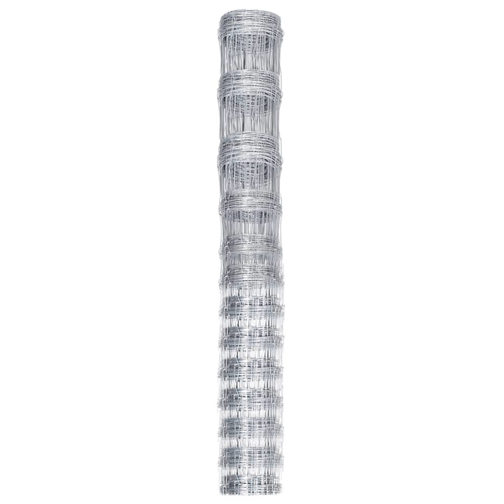 VidaXL Hek 50x1,5 m gegalvaniseerd staal zilverkleurig