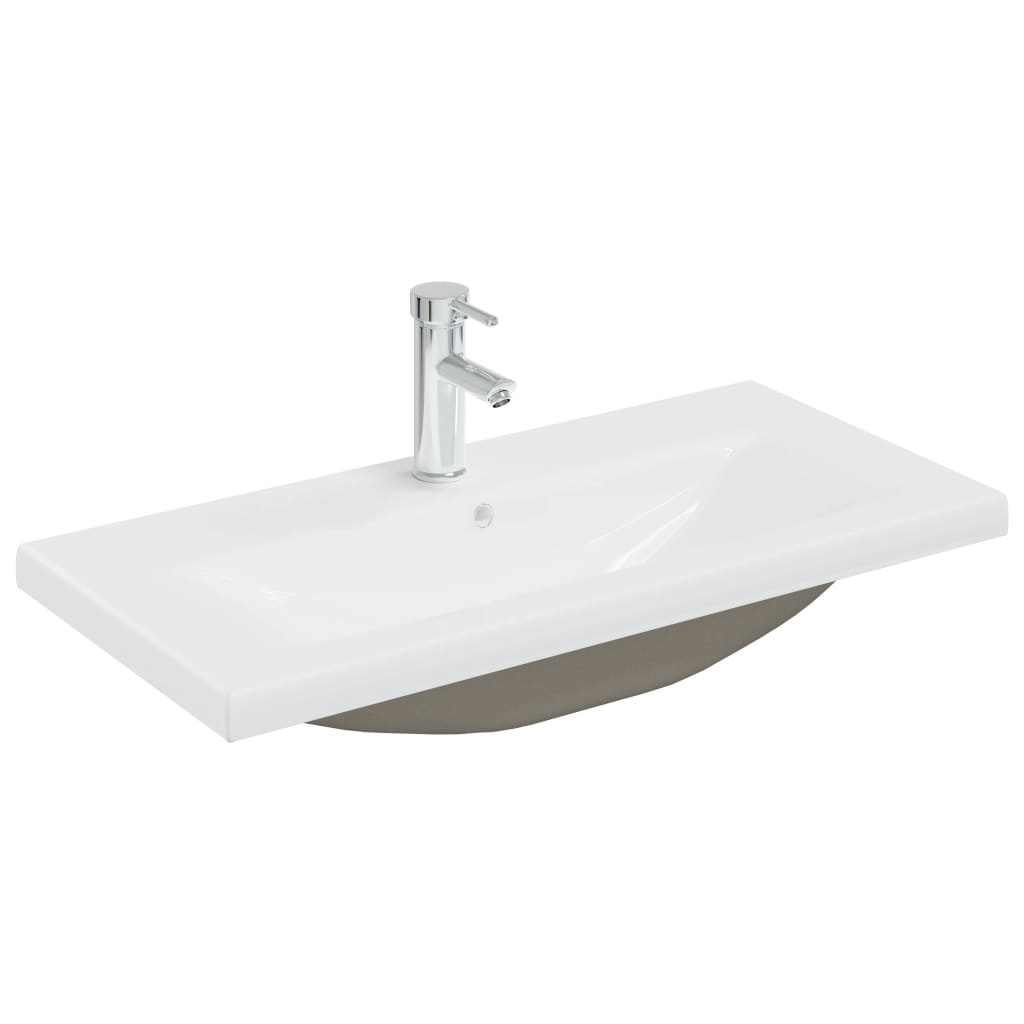 VidaXL Inbouwwastafel met kraan 81x39x18 cm keramiek wit