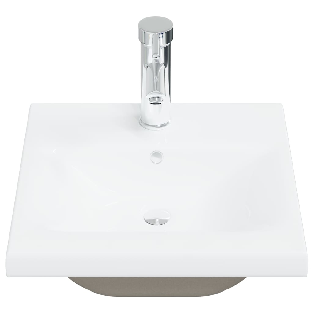 VidaXL Inbouwwastafel met kraan 42x39x18 cm keramiek wit