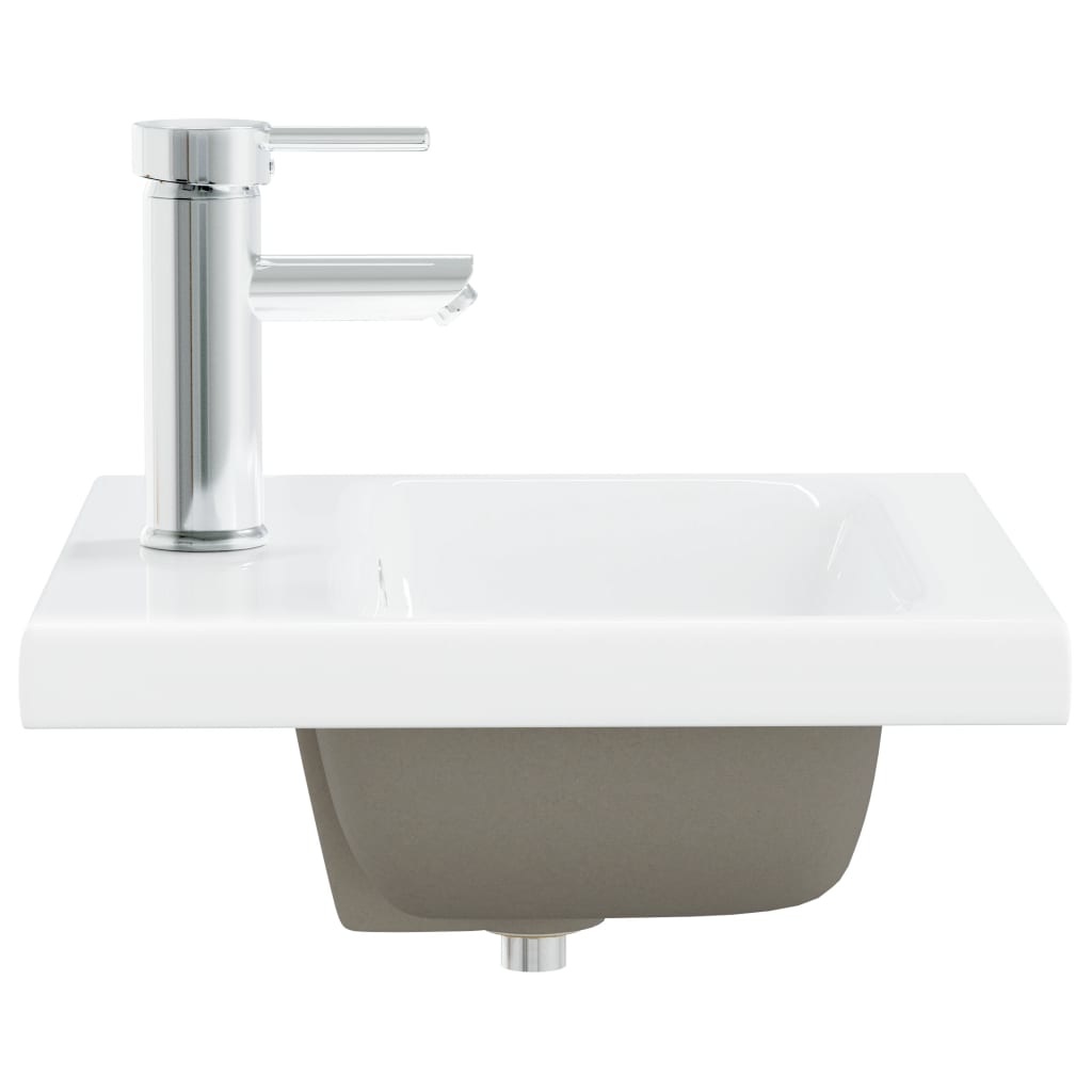 VidaXL Inbouwwastafel met kraan 42x39x18 cm keramiek wit