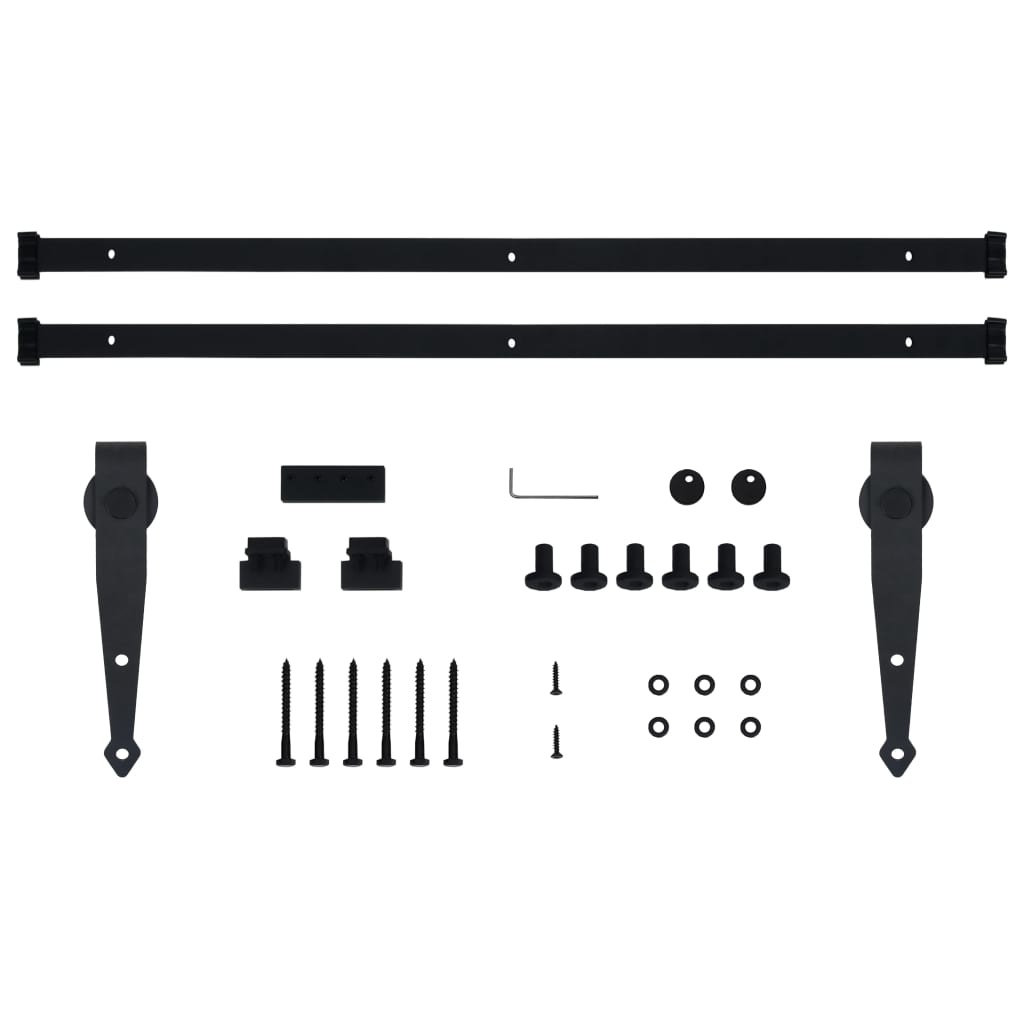 VidaXL Ophangset voor minischuifdeur 200 cm koolstofstaal
