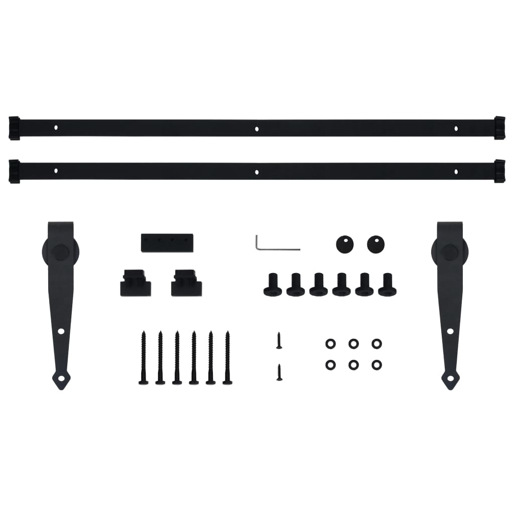 vidaXL Ophangset voor minischuifdeur 200 cm koolstofstaal