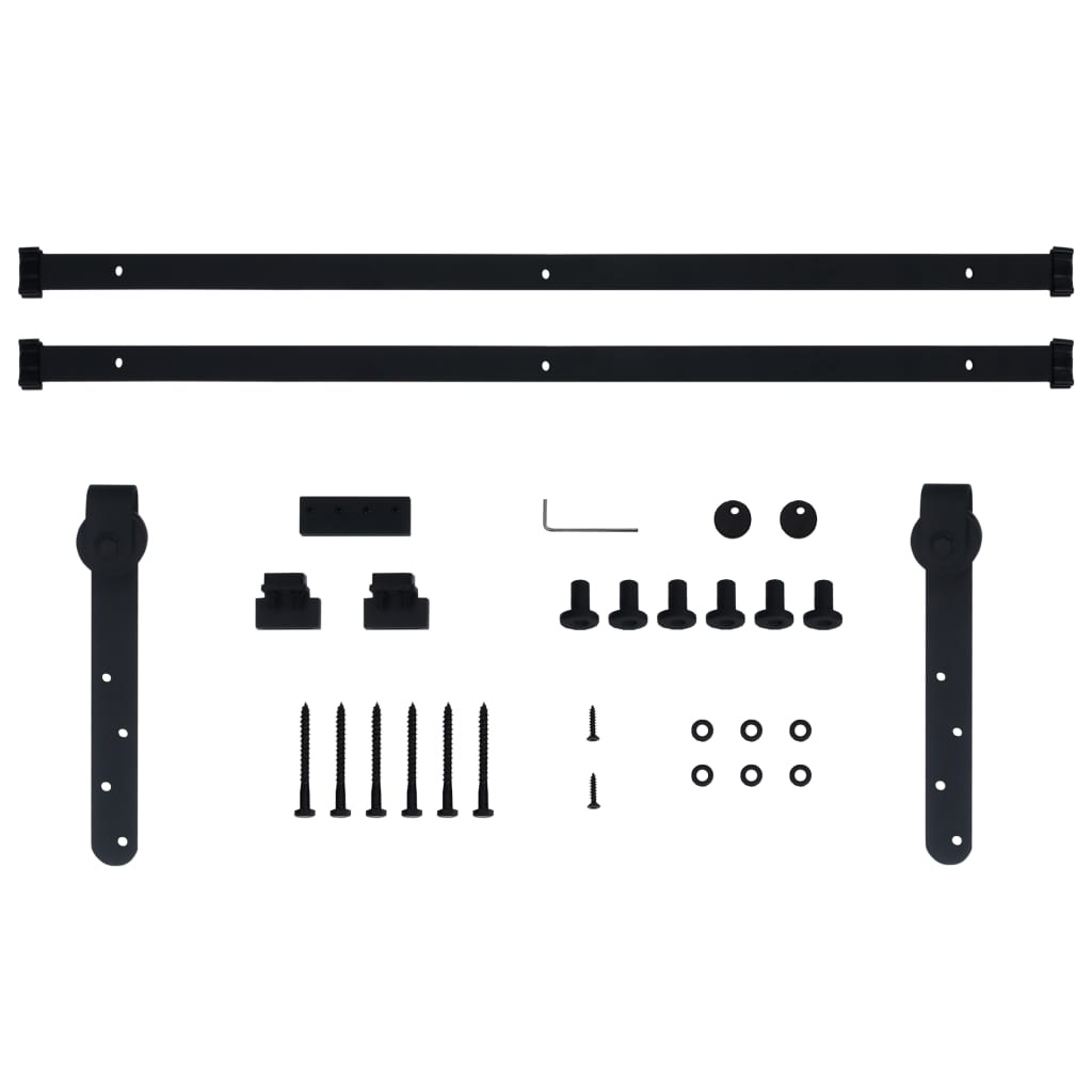 vidaXL Ophangset voor minischuifdeur 200 cm koolstofstaal