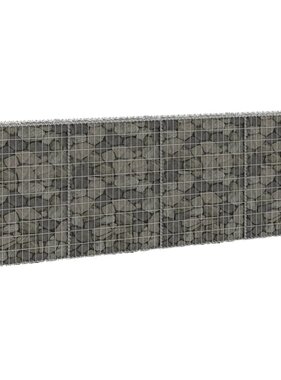 VidaXL Schanskorfmuur met deksels 300x30x100 cm gegalvaniseerd staal