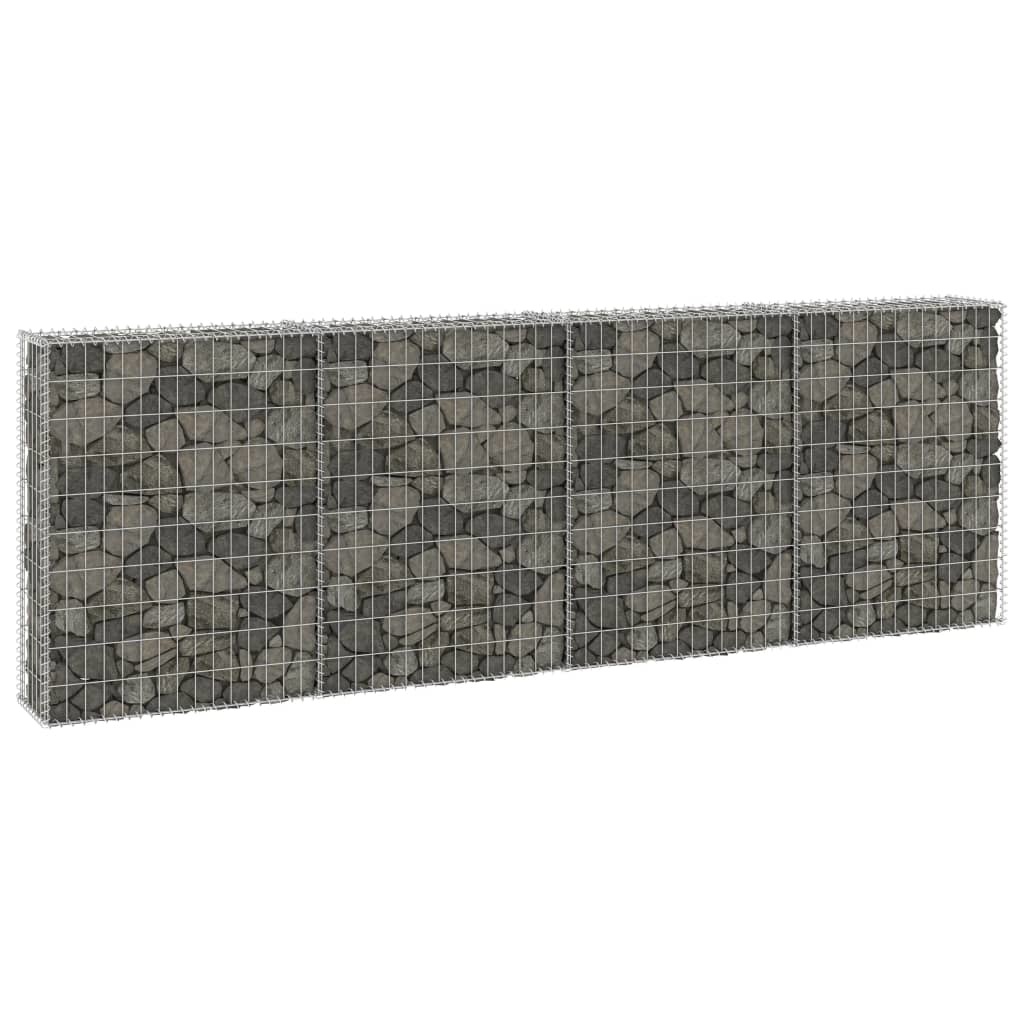 VidaXL Schanskorfmuur met deksels 300x30x100 cm gegalvaniseerd staal