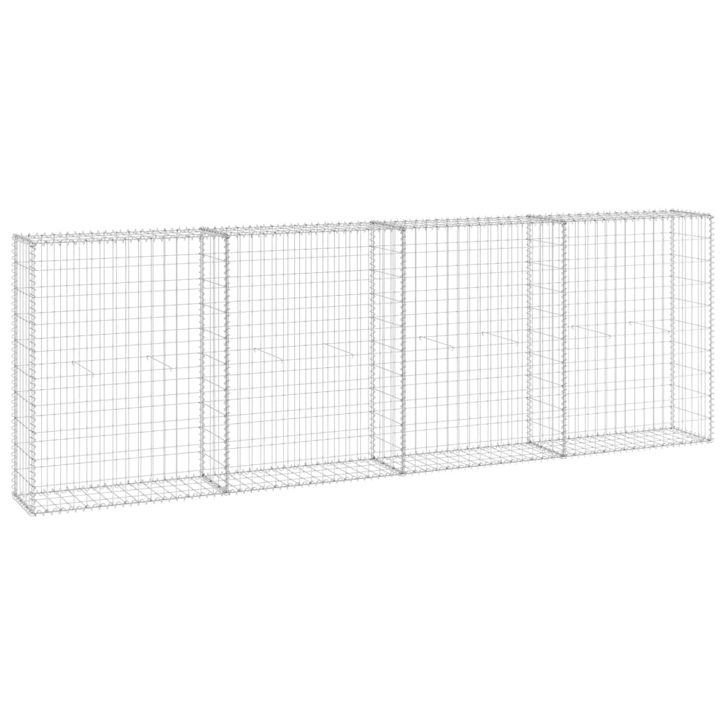 VidaXL Schanskorfmuur met deksels 300x30x100 cm gegalvaniseerd staal
