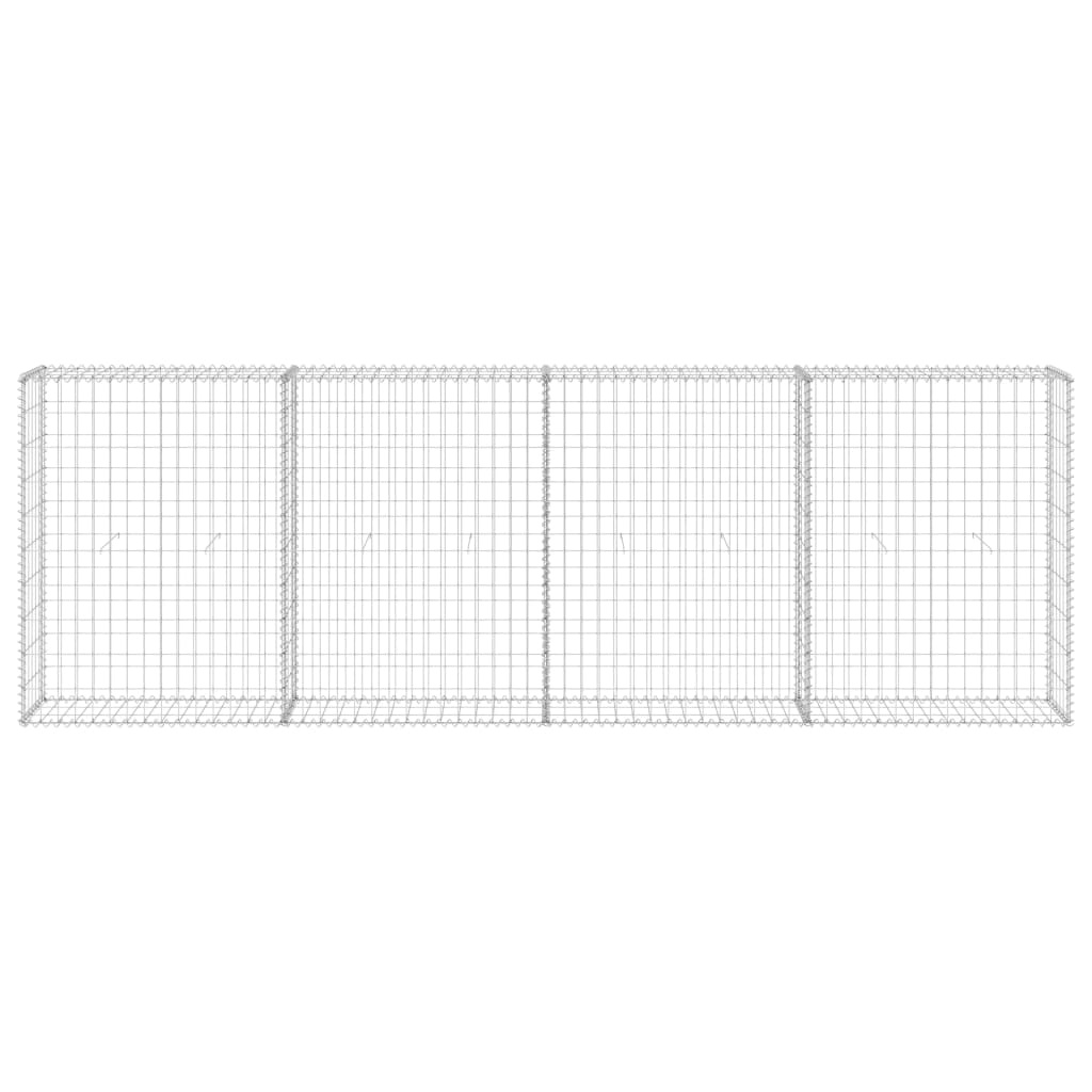 VidaXL Schanskorfmuur met deksels 300x30x100 cm gegalvaniseerd staal