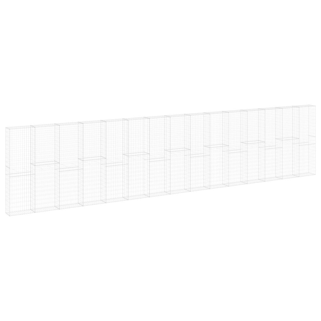 VidaXL Schanskorfmuur met deksels 900x30x200 cm gegalvaniseerd staal