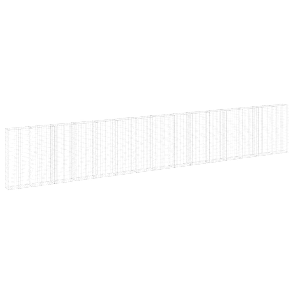 VidaXL Schanskorfmuur met deksels 900x30x150 cm gegalvaniseerd staal