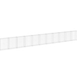 VidaXL Schanskorfmuur met deksels 900x30x100 cm gegalvaniseerd staal