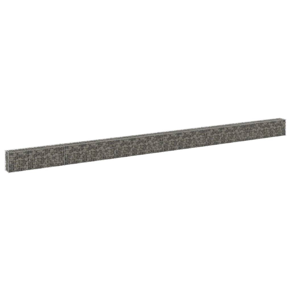 VidaXL Schanskorfmuur met deksels 900x30x50 cm gegalvaniseerd staal