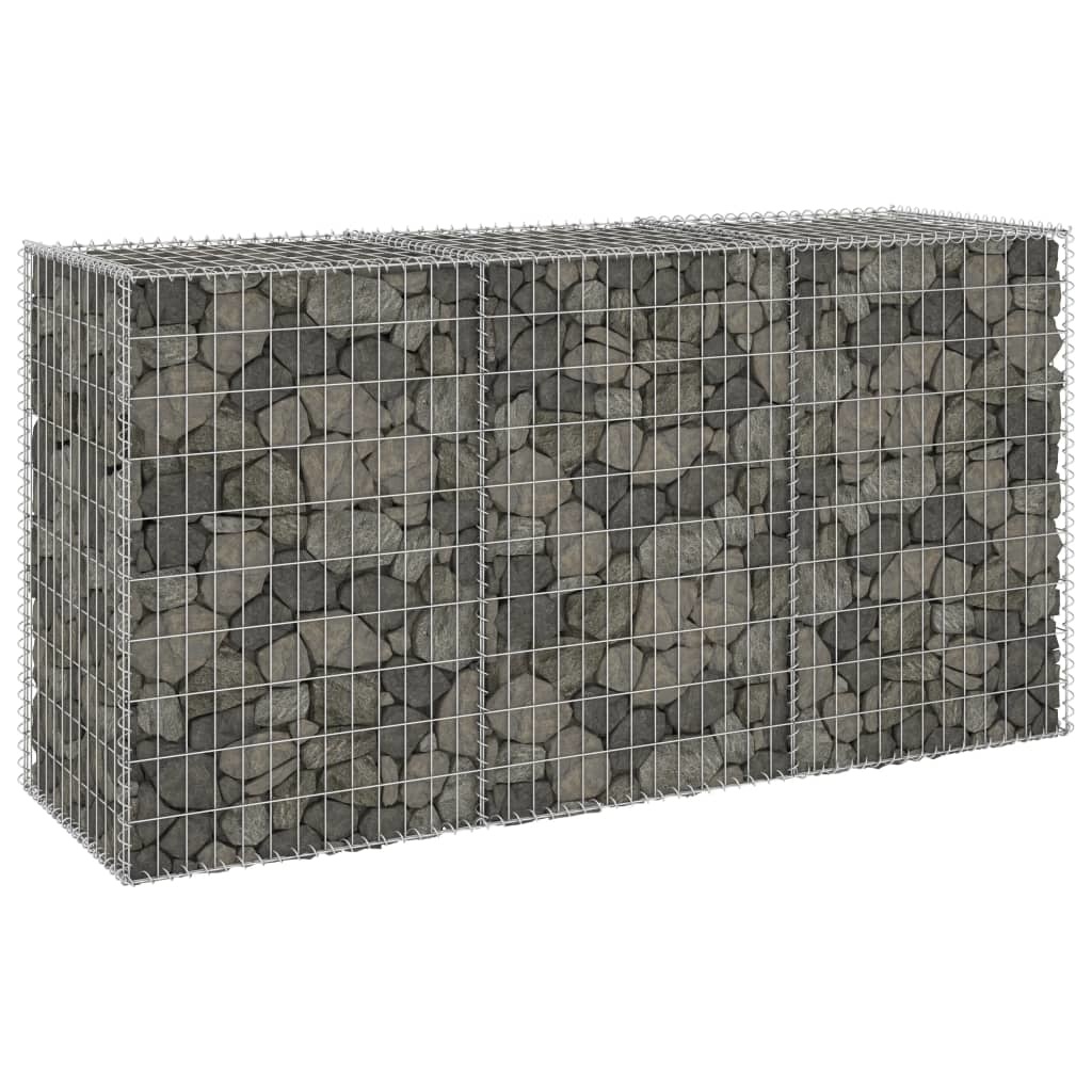 VidaXL Schanskorfmuur met deksels 200x60x100 cm gegalvaniseerd staal