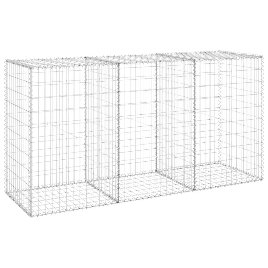 VidaXL Schanskorfmuur met deksels 200x60x100 cm gegalvaniseerd staal
