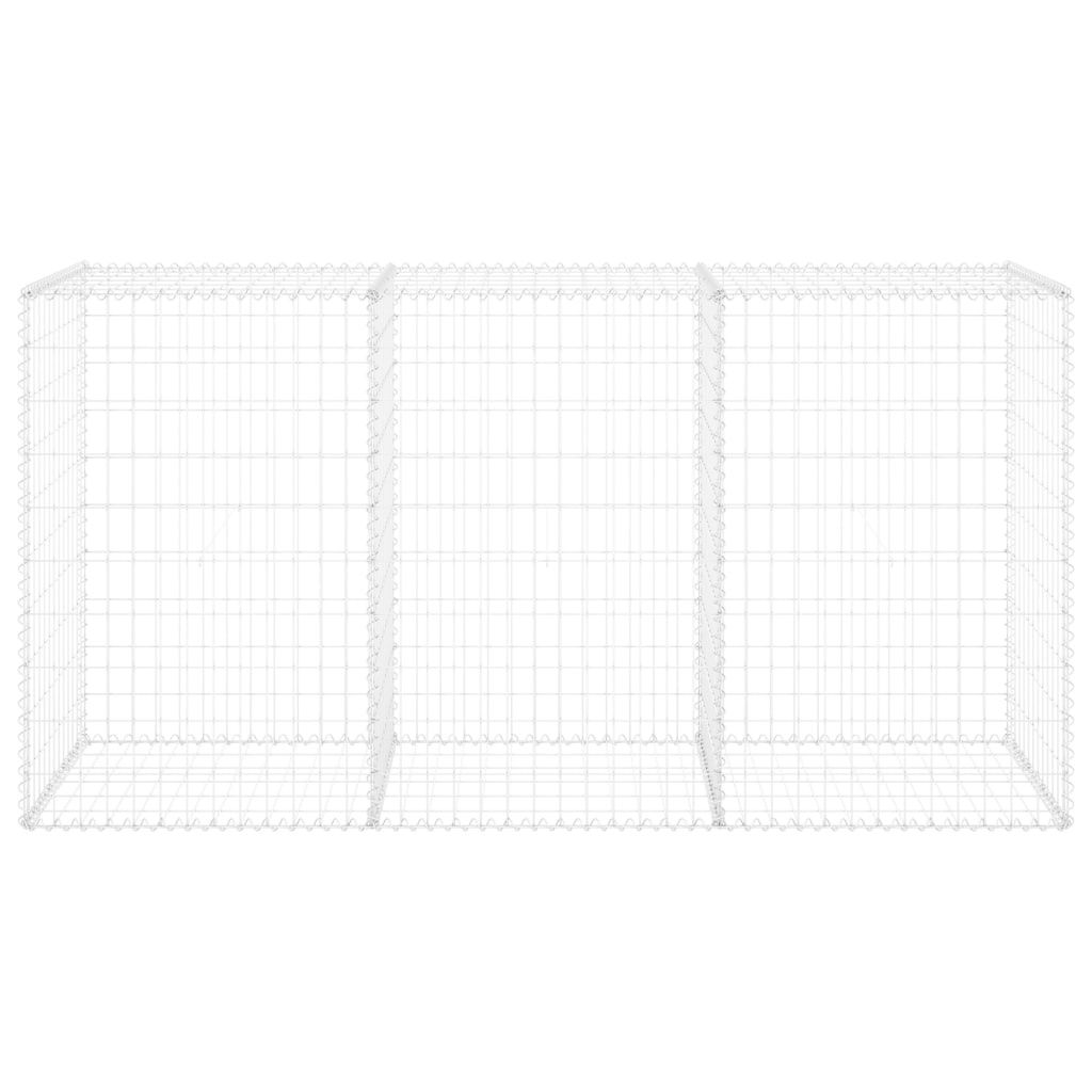 VidaXL Schanskorfmuur met deksels 200x60x100 cm gegalvaniseerd staal