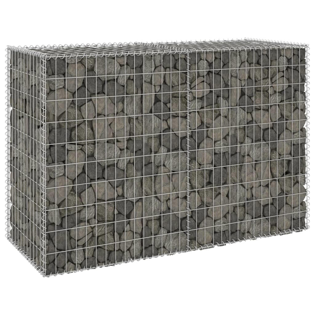 VidaXL Schanskorfmuur met deksels 150x60x100 cm gegalvaniseerd staal
