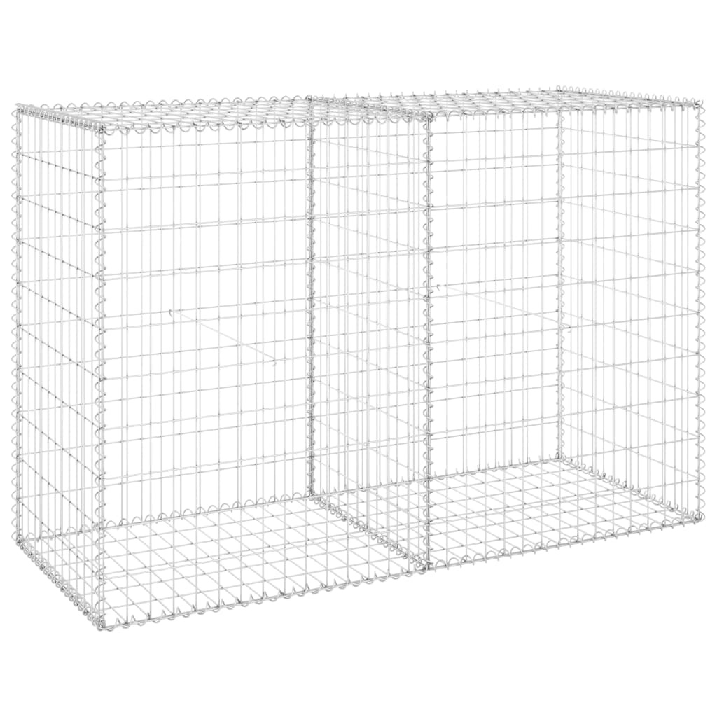 VidaXL Schanskorfmuur met deksels 150x60x100 cm gegalvaniseerd staal