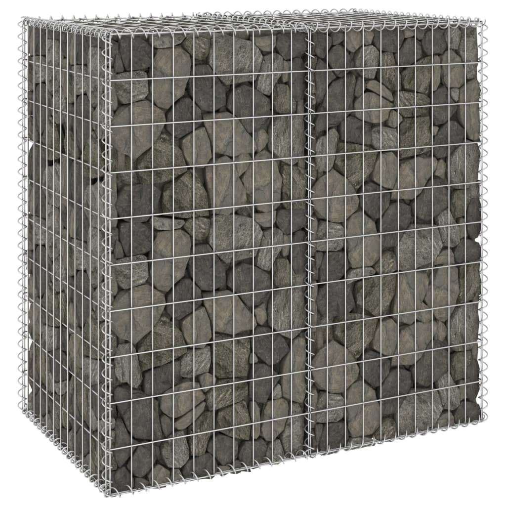 VidaXL Schanskorfmuur met deksels 100x60x100 cm gegalvaniseerd staal