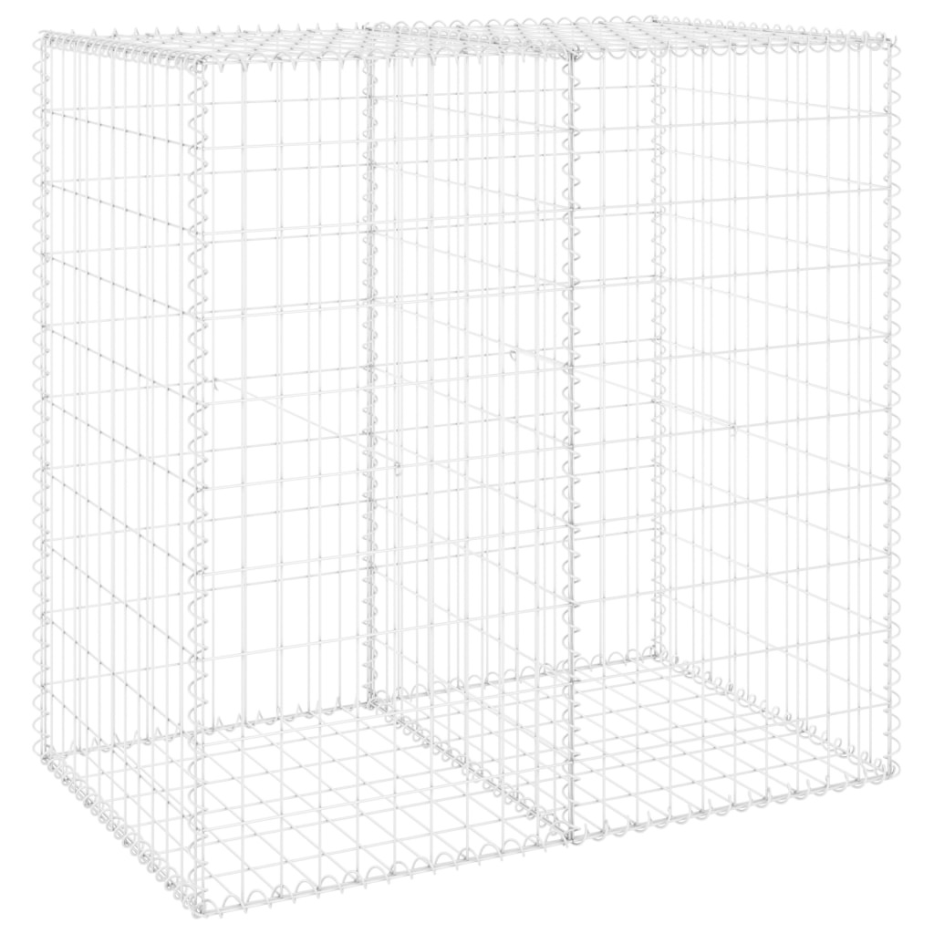 VidaXL Schanskorfmuur met deksels 100x60x100 cm gegalvaniseerd staal