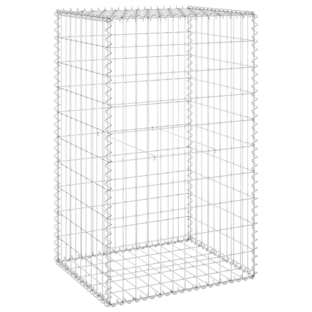 VidaXL Schanskorfmuur met deksels 60x50x150 cm gegalvaniseerd staal