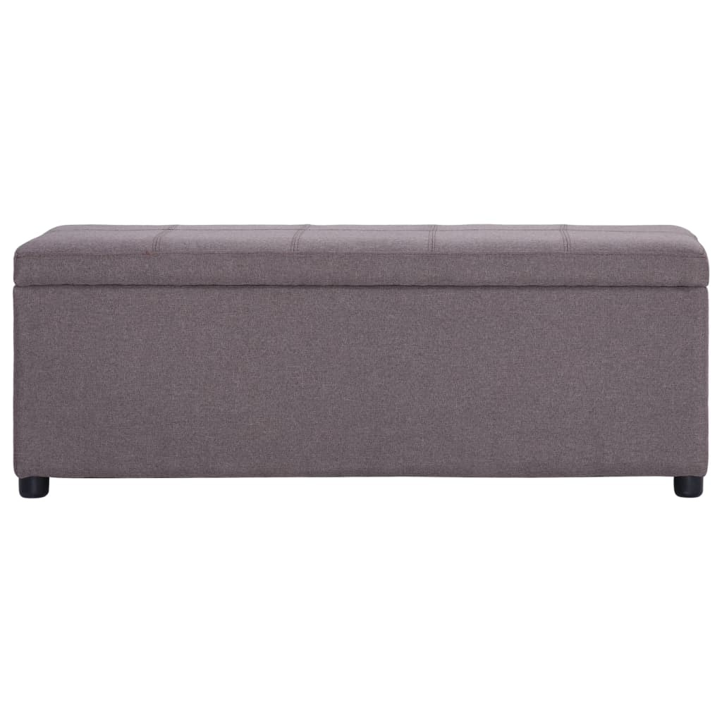 VidaXL Bankje met opbergvak 116 cm polyester taupe