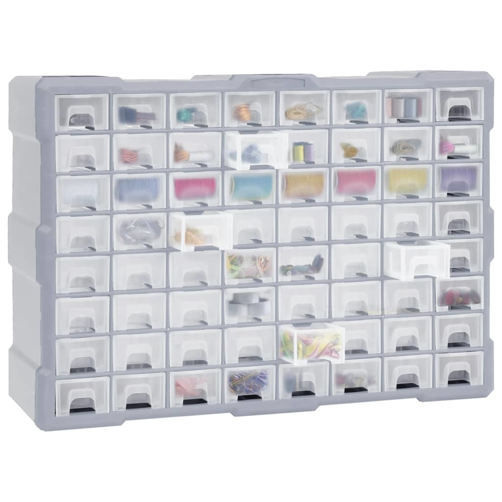 vidaXL Organiser met 64 lades 52x16x37,5 cm