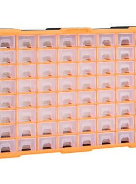 vidaXL Organiser met 64 lades 52x16x37,5 cm