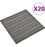 vidaXL Tapijttegels 20 st 5 m² 50x50 cm gestreept antraciet