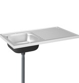 vidaXL Gootsteen met afdruipplaat 1000x600x155mm roestvrijstaal zilver