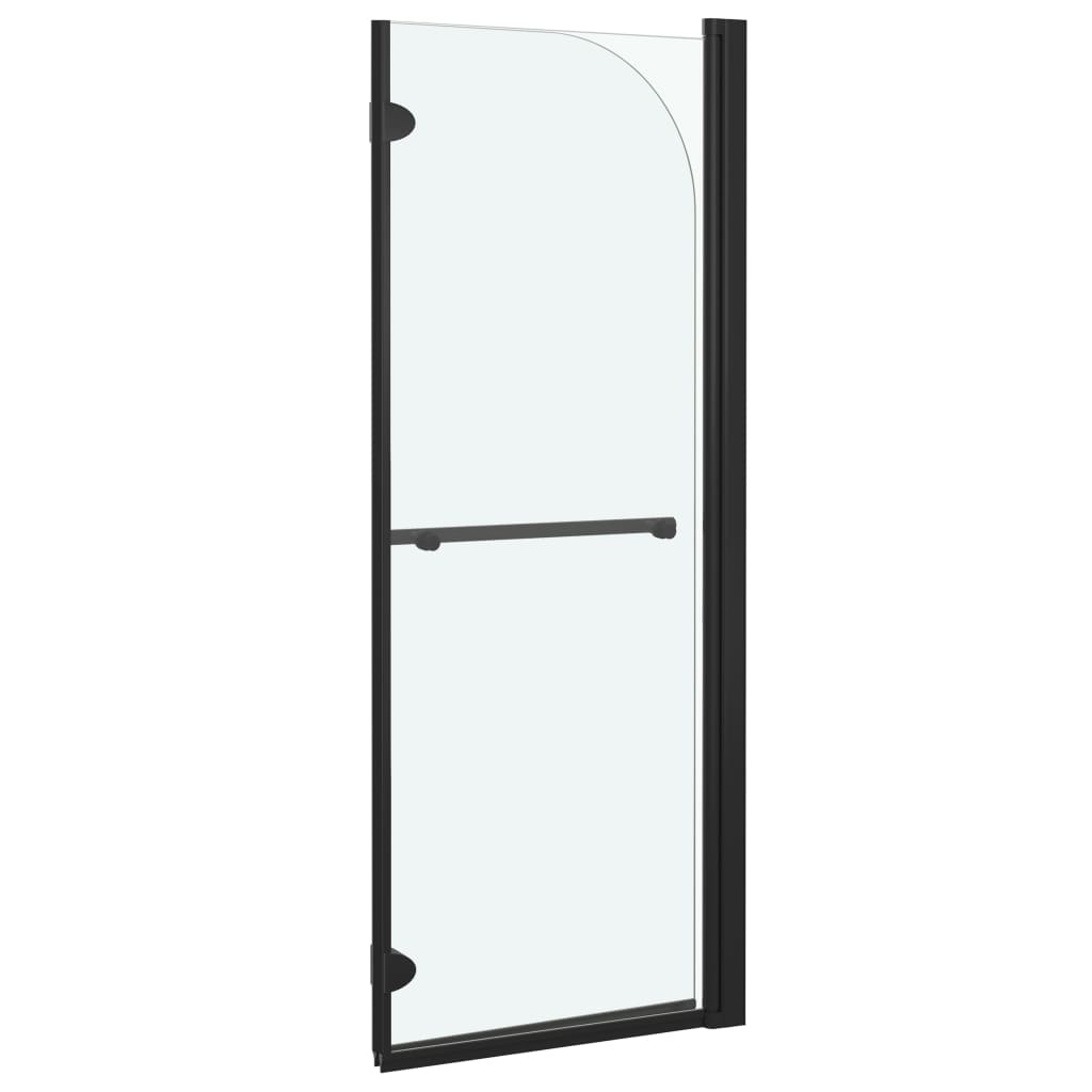 VidaXL Douchewand inklapbaar 2 panelen 95x140 cm ESG zwart