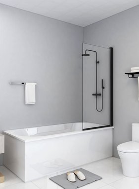 VidaXL Douchewand 68x130 cm ESG zwart