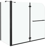VidaXL Douche klapwand 120x68x130 cm ESG zwart