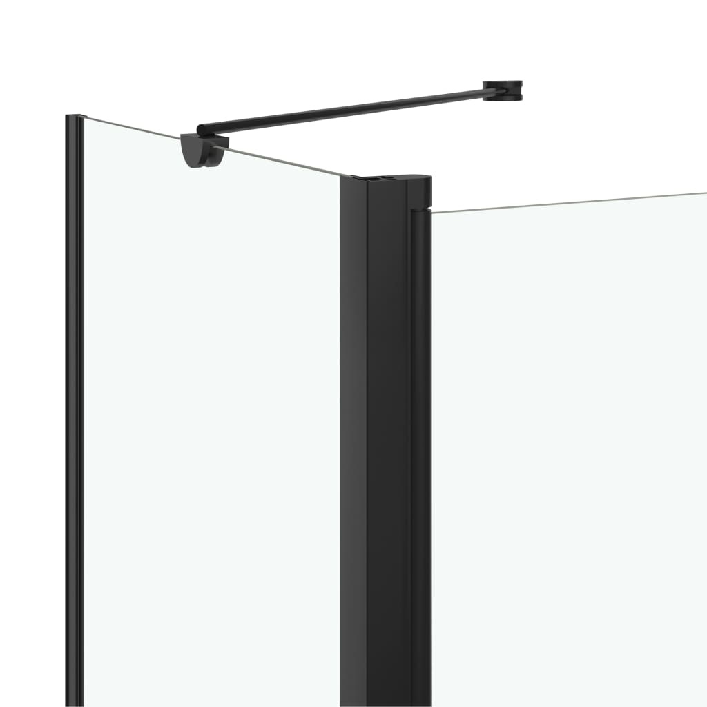 VidaXL Douche klapwand 120x68x130 cm ESG zwart