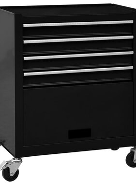 VidaXL Gereedschapswagen met 4 lades staal zwart