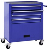 VidaXL Gereedschapswagen met 4 lades staal blauw