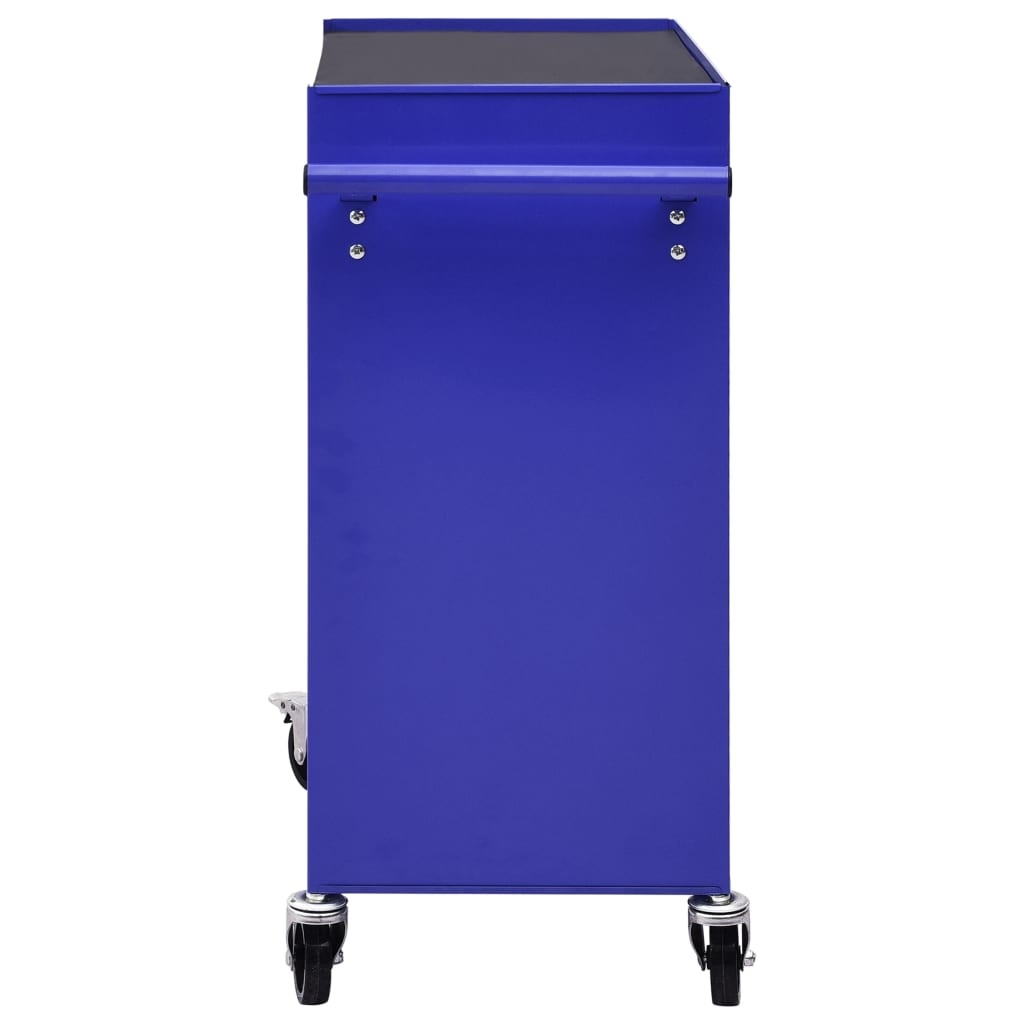 VidaXL Gereedschapswagen met 4 lades staal blauw
