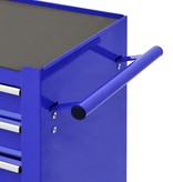 VidaXL Gereedschapswagen met 4 lades staal blauw