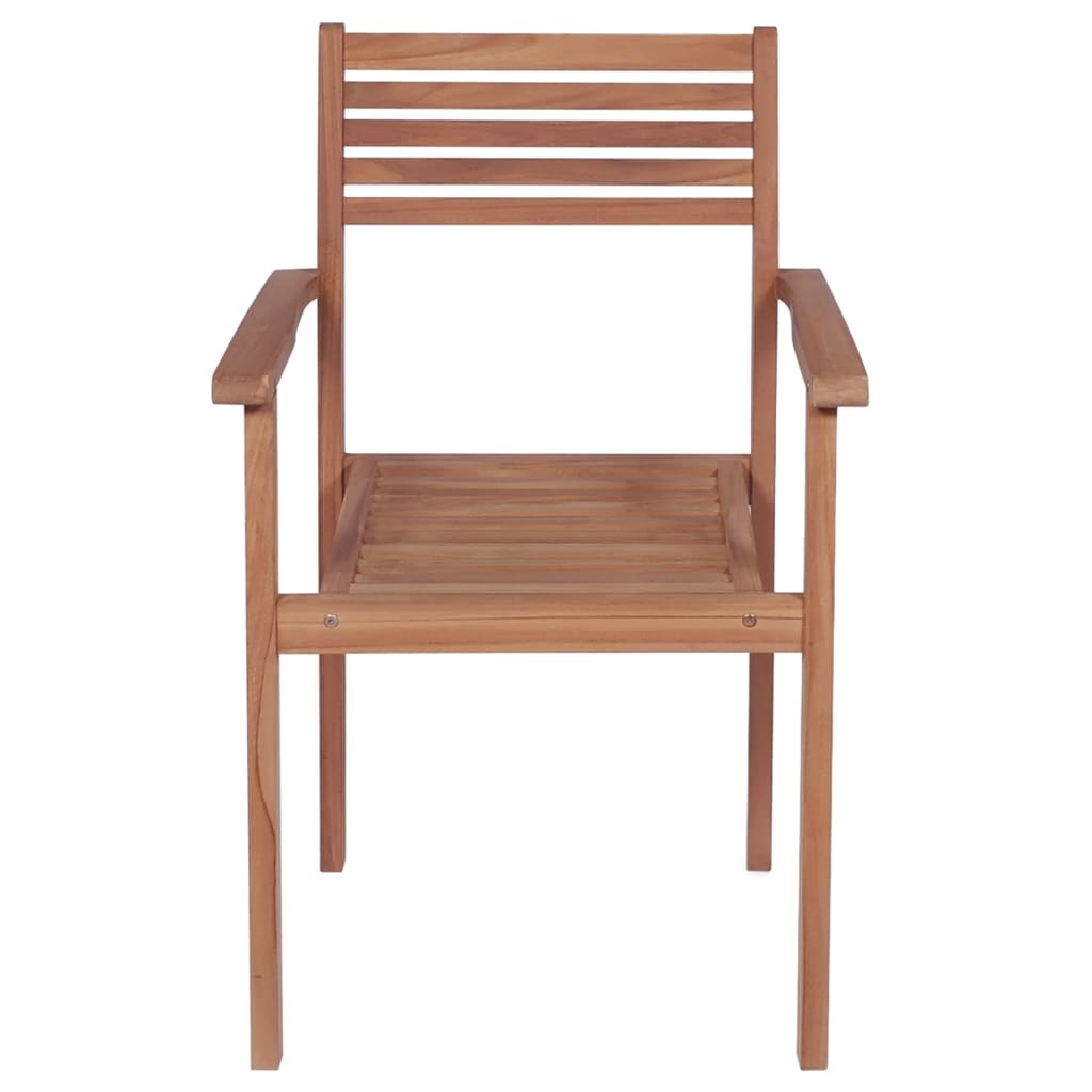VidaXL Tuinstoelen 2 st met groene kussens massief teakhout