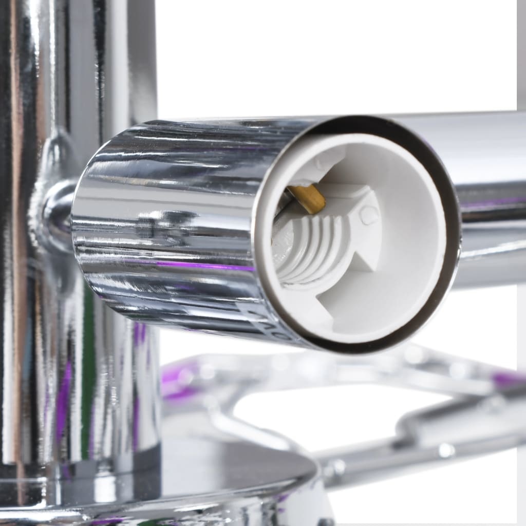 VidaXL Plafondlamp met acryl kristallen bladarmen voor 5xE14 paars