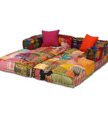 VidaXL Poef tweezits modulair stof patchwork
