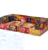 VidaXL Poef tweezits modulair stof patchwork