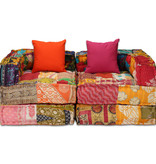 VidaXL Poef tweezits modulair stof patchwork